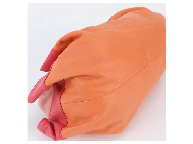 Loewe Nappa Aire Anagram Leather Handbag Tote Bag Pink Orange - view 4