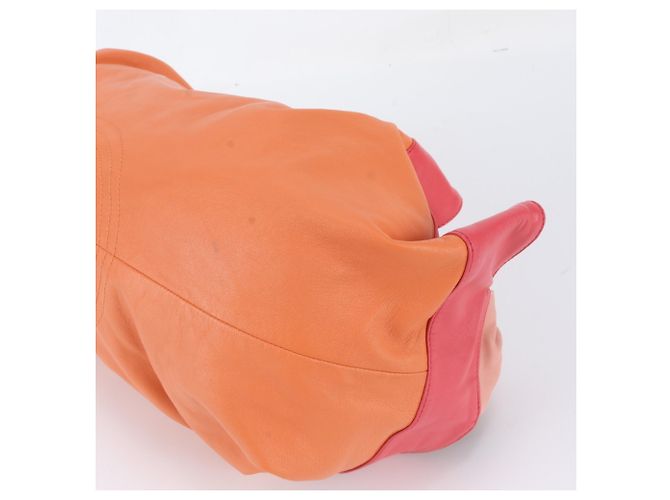 Loewe Nappa Aire Anagram Leather Handbag Tote Bag Pink Orange - view 5