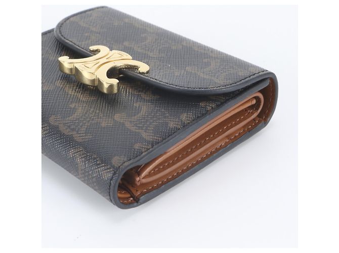 Céline Celine Small Tri-fold Wallet mit Klappe Braun - Ansicht 3