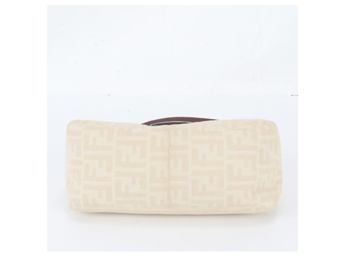 Borsa a spalla Fendi Zucca Canvas Mamma Bucket Baguette Beige - vista 5