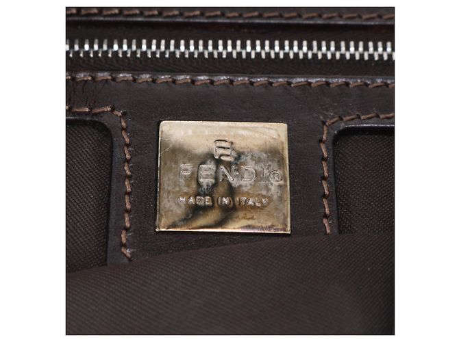 Borsa a tracolla Fendi 26640 in pelle e denim Blu navy - vista 8