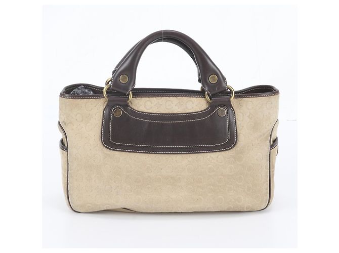 Céline Celine C Macadam Boogie Bag Leder Handtasche Tote Braun Beige - Ansicht 3