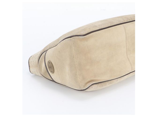 Céline Celine C Macadam Boogie Bag Leder Handtasche Tote Braun Beige - Ansicht 5