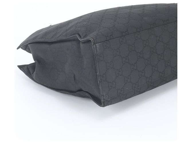 Borsa Tote Gucci Bamboo GG in nylon e pelle Nero - vista 5