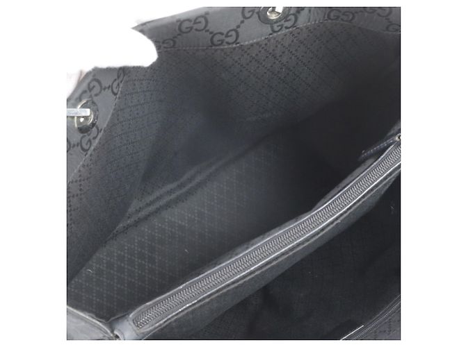 Borsa Tote Gucci Bamboo GG in nylon e pelle Nero - vista 7