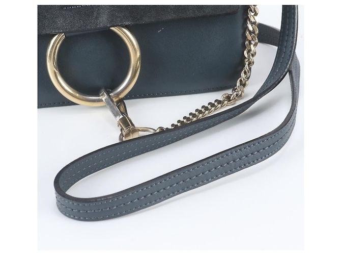 Bolsa de Ombro Chloé Faye em Couro Azul marinho - vista 2