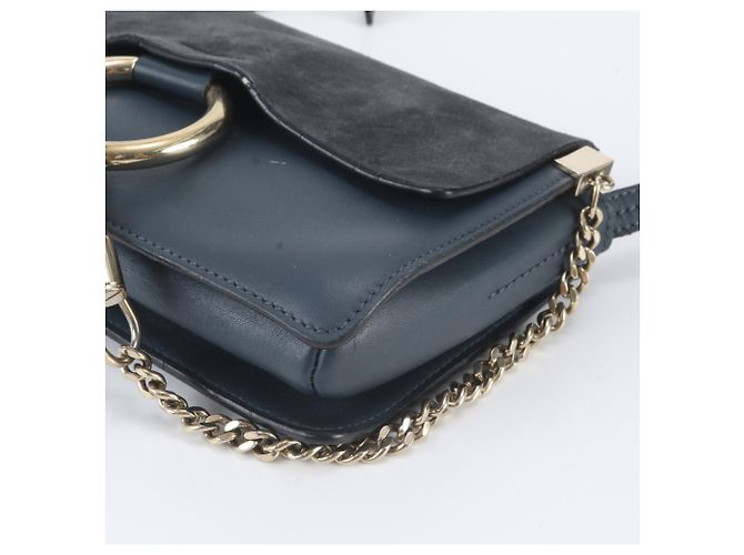 Bolsa de Ombro Chloé Faye em Couro Azul marinho - vista 4