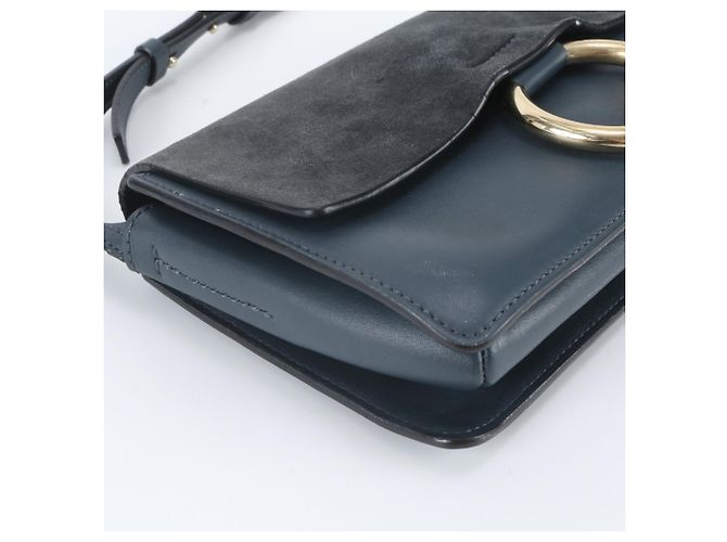 Bolsa de Ombro Chloé Faye em Couro Azul marinho - vista 6