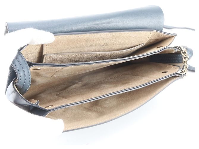 Bolsa de Ombro Chloé Faye em Couro Azul marinho - vista 7