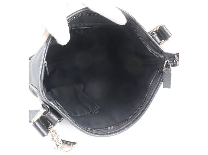 Borsa a tracolla in pelle e nylon GG con ciondolo Gucci Nero - vista 7
