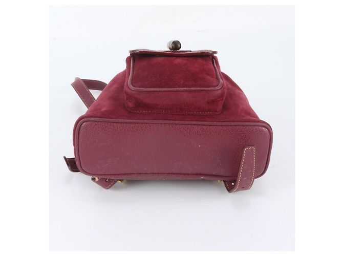 Zaino in pelle Gucci Old Bamboo Bordò - vista 6