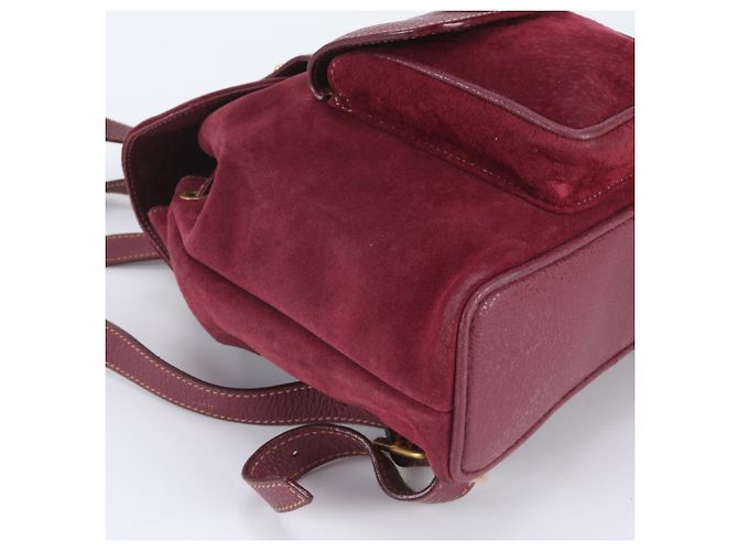 Zaino in pelle Gucci Old Bamboo Bordò - vista 7
