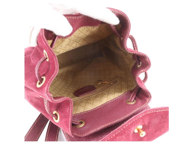 Zaino in pelle Gucci Old Bamboo Bordò - vista 8