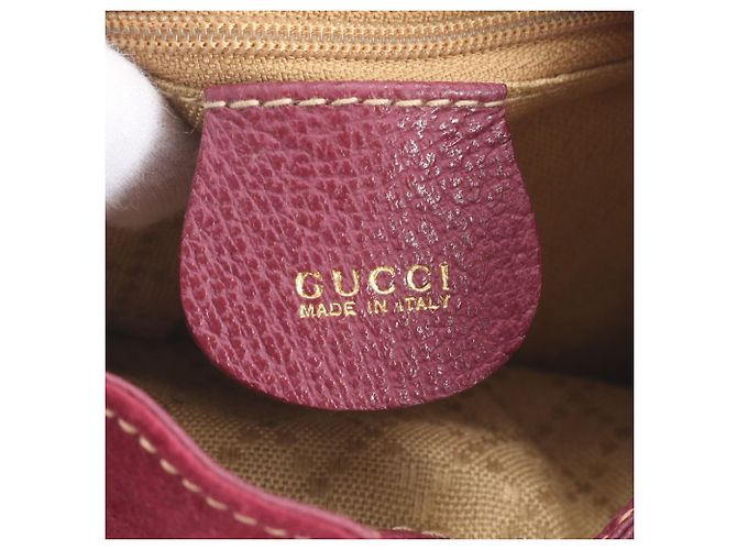 Zaino in pelle Gucci Old Bamboo Bordò - vista 9