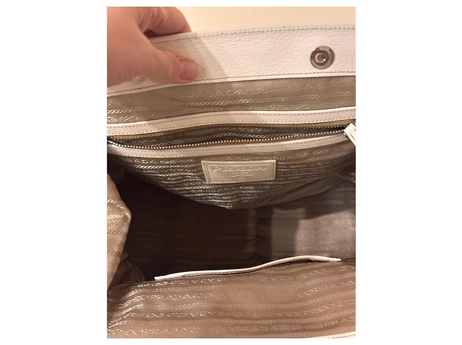 Prada Canapa Frame Tote Bag Weiß - Ansicht 10