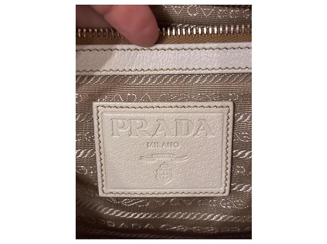 Prada Canapa Frame Tote Bag Weiß - Ansicht 12