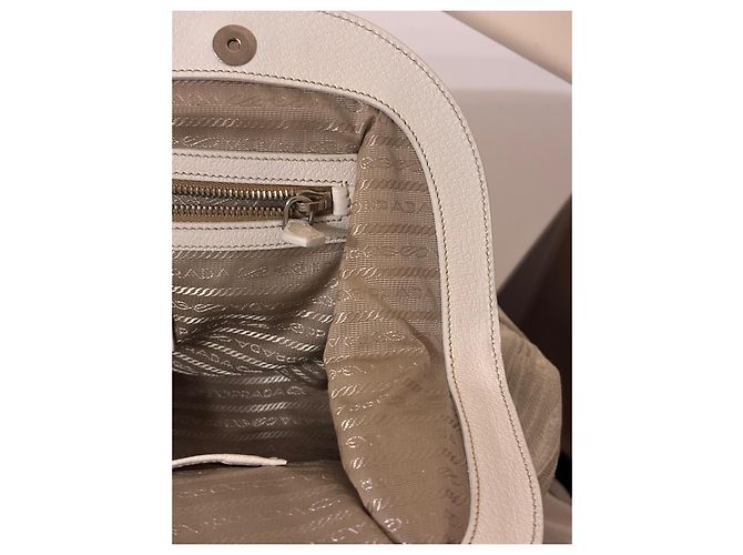 Prada Canapa Frame Tote Bag Weiß - Ansicht 13