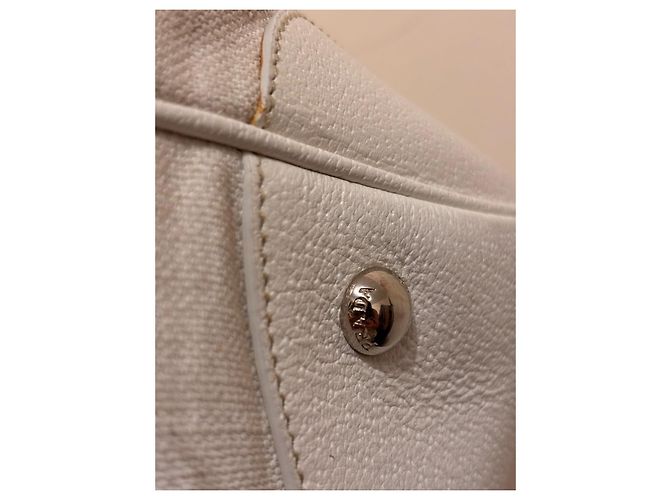 Prada Canapa Frame Tote Bag Weiß - Ansicht 8