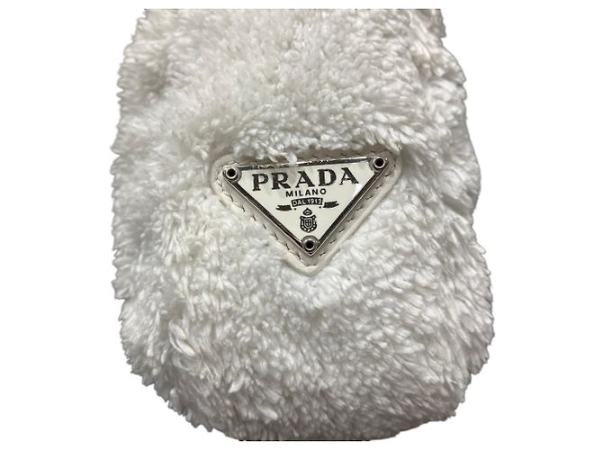 Sac à main Prada en nylon Terry Blanc - vue 7