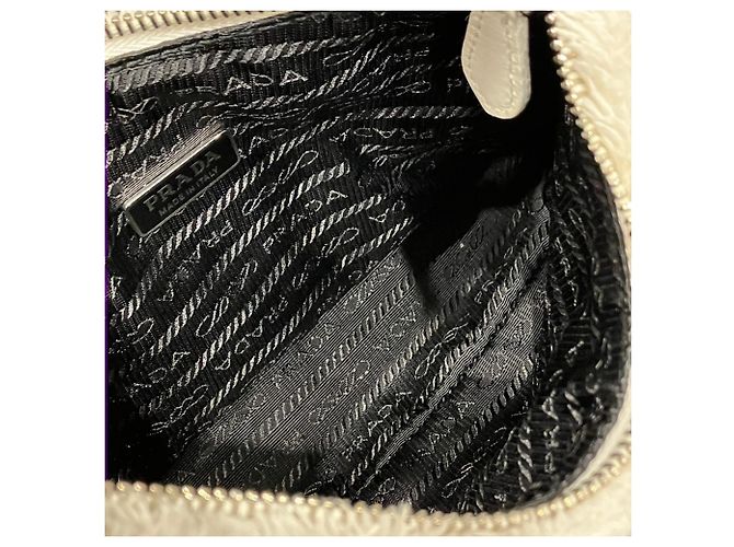 Sac à main Prada en nylon Terry Blanc - vue 9