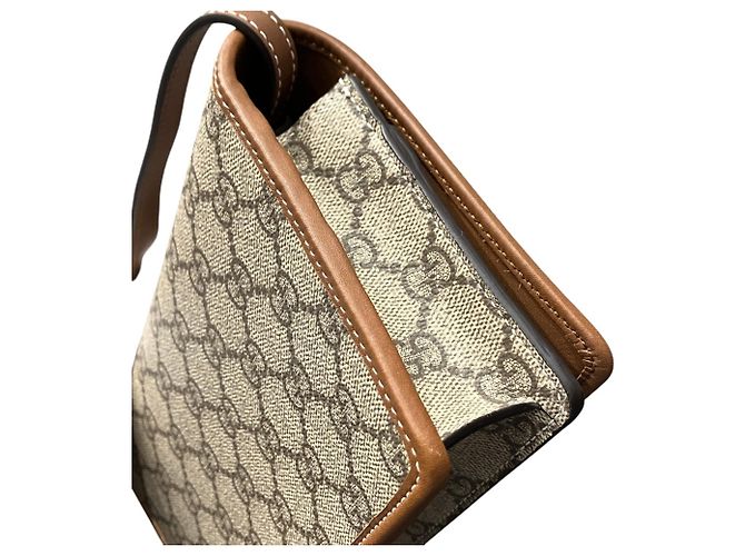 Borsa a tracolla Gucci GG Supreme Beige - vista 8