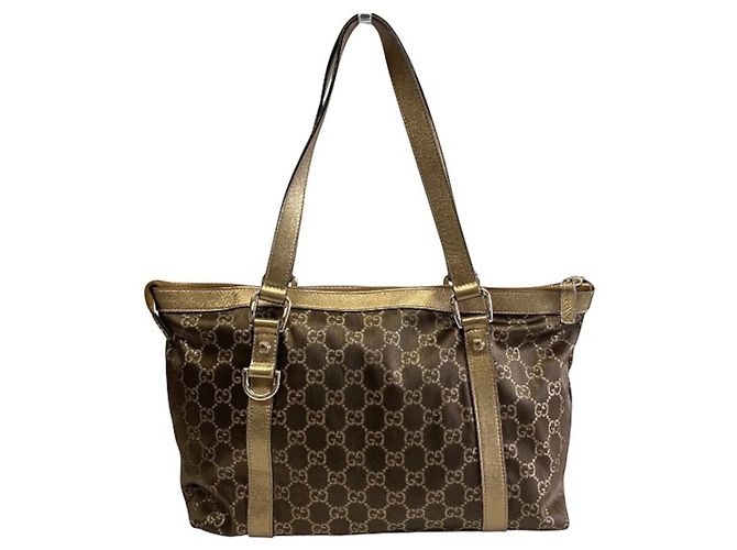 Borsa Gucci Abbey in tela GG oro D'oro - vista 2