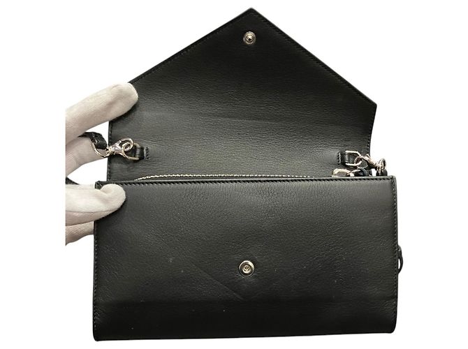 Portafoglio a catena/spalla in pelle nera Balenciaga Nero - vista 3