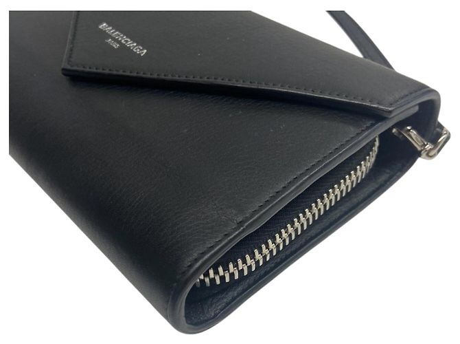 Portafoglio a catena/spalla in pelle nera Balenciaga Nero - vista 8