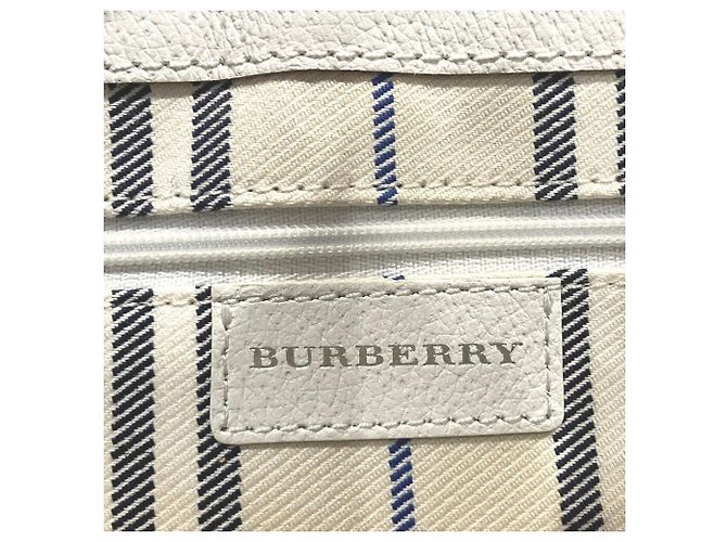 Borsa Tote Burberry Marine Nova Stripe in tela e pelle Blu navy - vista 4