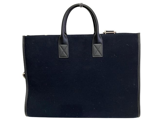 Borsa a tracolla in tela blu navy Emporio Armani - vista 2
