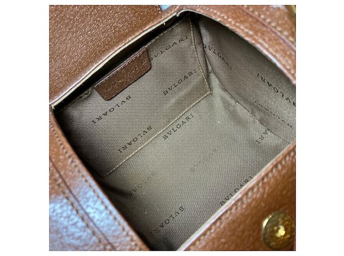 Bulgari Borsa Drum in pelle Bvlgari Marrone - vista 5