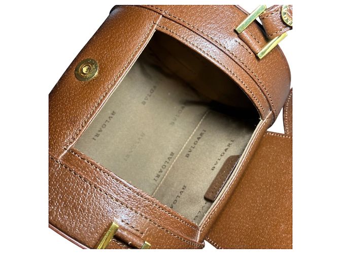 Bulgari Borsa Drum in pelle Bvlgari Marrone - vista 6