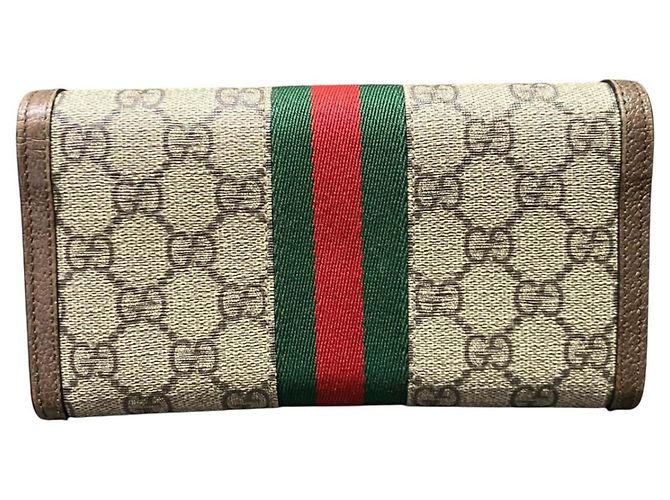 Cartera larga de piel Gucci Ophidia Castaño - vista 2