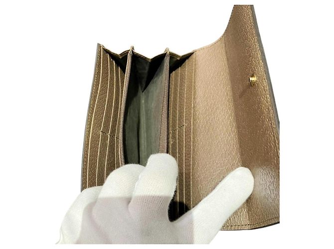 Cartera larga de piel Gucci Ophidia Castaño - vista 6