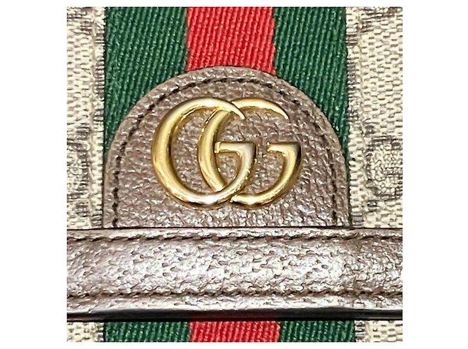 Cartera larga de piel Gucci Ophidia Castaño - vista 7