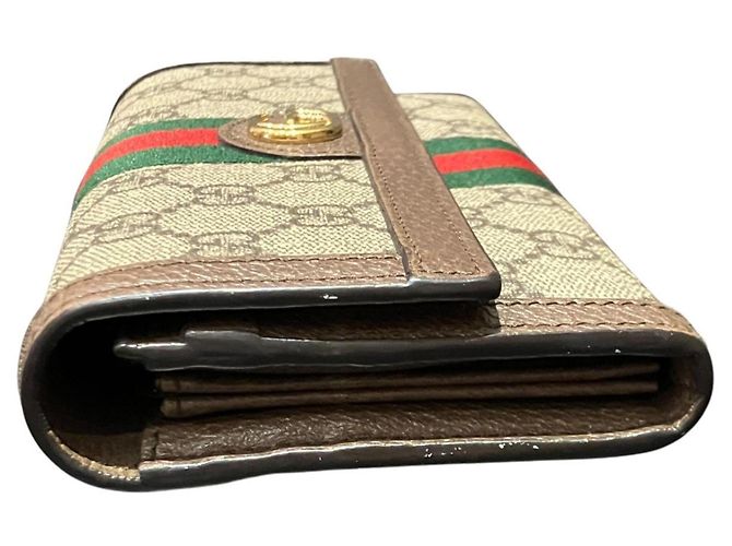 Cartera larga de piel Gucci Ophidia Castaño - vista 9