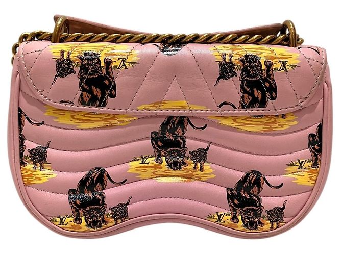 Bolso de cadena Louis Vuitton New Wave PM de hombro Rosa Estampado de leopardo - vista 2