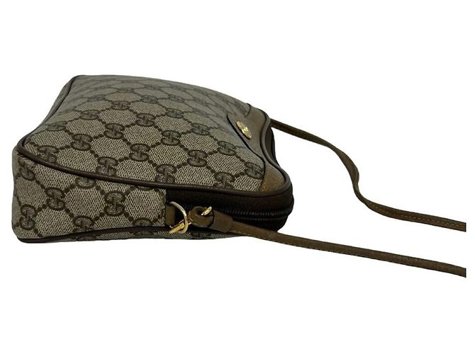 Gucci Vintage GG Logo Leder-Schultertasche Braun - Ansicht 6