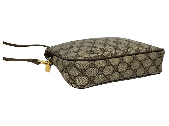 Gucci Vintage GG Logo Leder-Schultertasche Braun - Ansicht 7