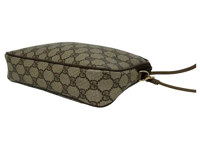 Gucci Vintage GG Logo Leder-Schultertasche Braun - Ansicht 8