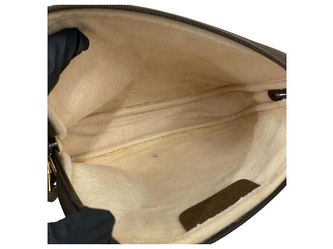 Gucci Vintage GG Logo Leder-Schultertasche Braun - Ansicht 9