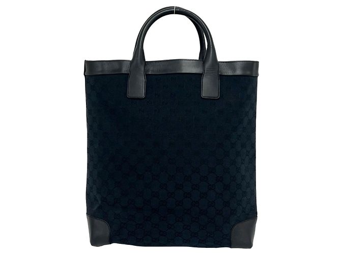 Gucci GG Canvas Leder Tote Bag Schwarz - Ansicht 3