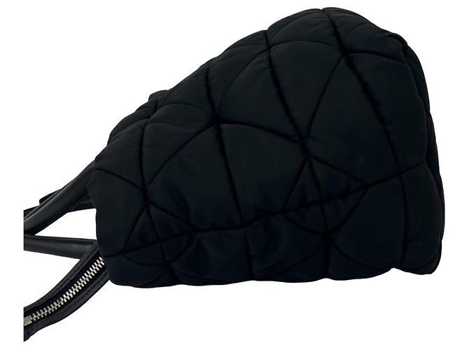 Borsa a tracolla Prada in Tessuto Pocono con logo triangolare in metallo Nero - vista 5