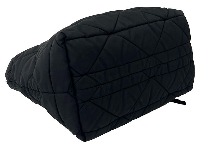 Borsa a tracolla Prada in Tessuto Pocono con logo triangolare in metallo Nero - vista 7