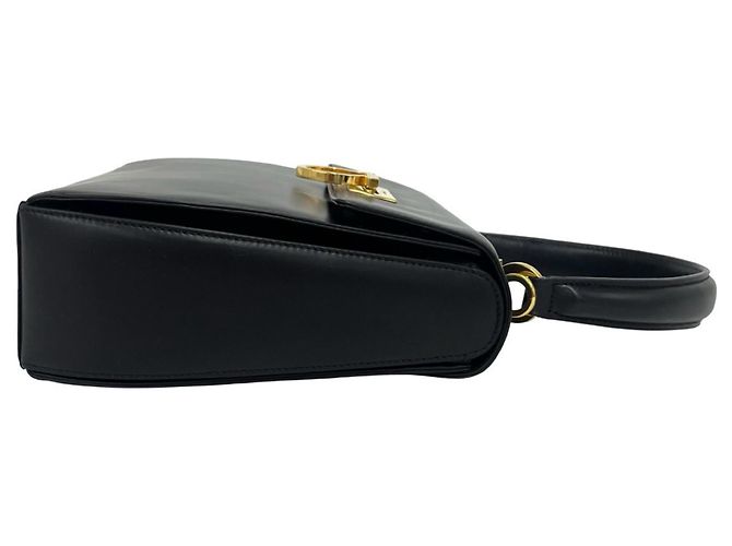 Borsa a tracolla in pelle con logo Gancini Salvatore Ferragamo Nero - vista 6