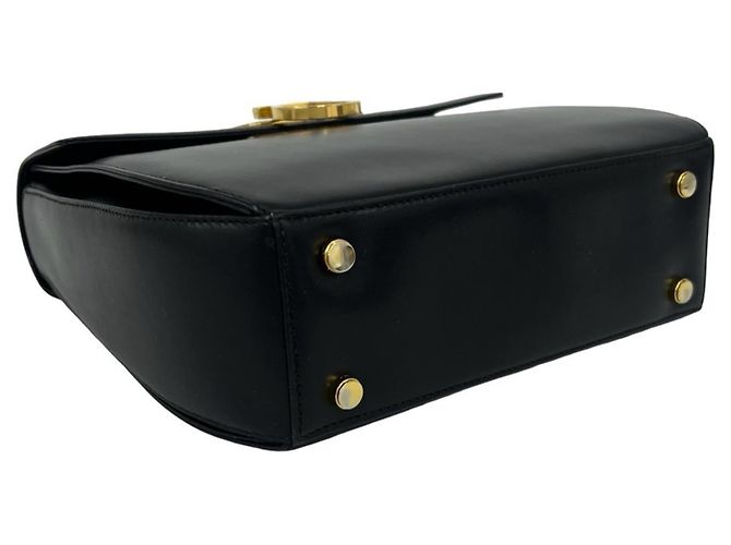 Borsa a tracolla in pelle con logo Gancini Salvatore Ferragamo Nero - vista 7