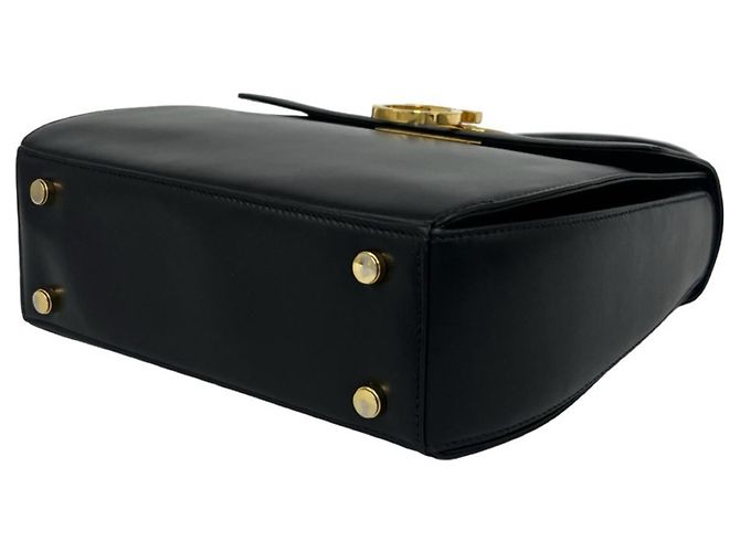 Borsa a tracolla in pelle con logo Gancini Salvatore Ferragamo Nero - vista 8