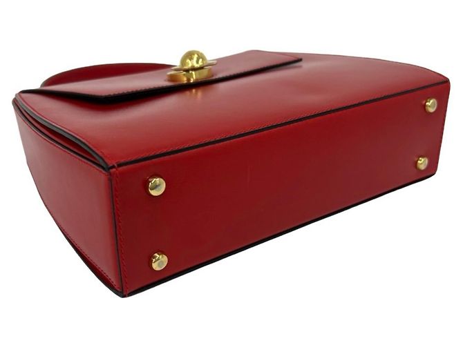 Céline CELINE Vintage Starball Logo Hardware Handtasche Rot - Ansicht 7