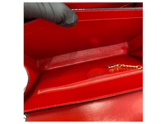 Céline CELINE Vintage Starball Logo Hardware Handtasche Rot - Ansicht 9