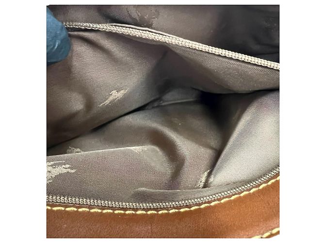 Burberry Vintage Nova Check Pattern Lederschultertasche Braun Beige - Ansicht 10